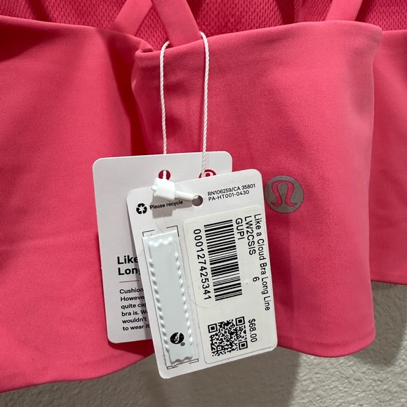 NWT Lululemon Like a Cloud Bra Long Line Pink Guava Sz 6 B/C Cup - Picture 8 of 12